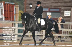  ??  ?? Ian Carr makes a successful switch from eventing to dressage with his home-bred mare Diamond Legacy