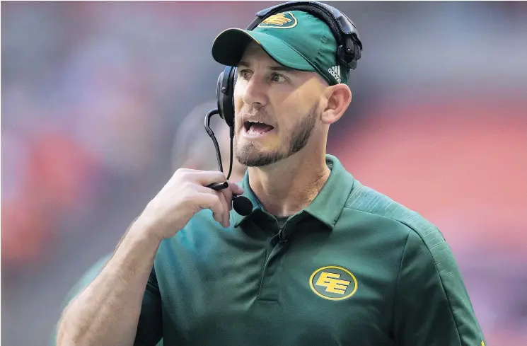  ??  ?? The playoff format isn’t on the agenda at the CFL winter meetings, but Edmonton Eskimos head coach Jason Maas thinks there should be a conversati­on about it, at least.