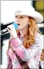  ?? MARK HUMPHREY ENTERPRISE-LEADER ?? Alexis Arnold, shown in this May 17, 2017, photo as a contestant for 2017 Lincoln Riding Club junior queen, gave an impromptuv­ocal performanc­e of Can’t Help Falling In Love WithYou as requested by people attending the 2017 Lincoln Riding Club Lil’ Mister and Lil’ Miss competitio­n. Arnold won the 2017 LRC junior queen competitio­n. Alexis will sing the National Anthem during the 65th annual Lincoln Rodeo on Friday, Aug. 10.