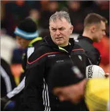  ??  ?? Sligo manager Cathal Corey before the Allianz Division 3 Round 1 game in Armagh. Pic: Philip Fitzpatric­k/Sportsfile