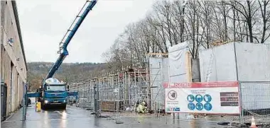  ?? Foto: Lucien Wolff ?? Die Erweiterun­g der Werkhallen in Tetingen ist einer der größeren Budgetpost­en im Kayler Haushalt für 2021.