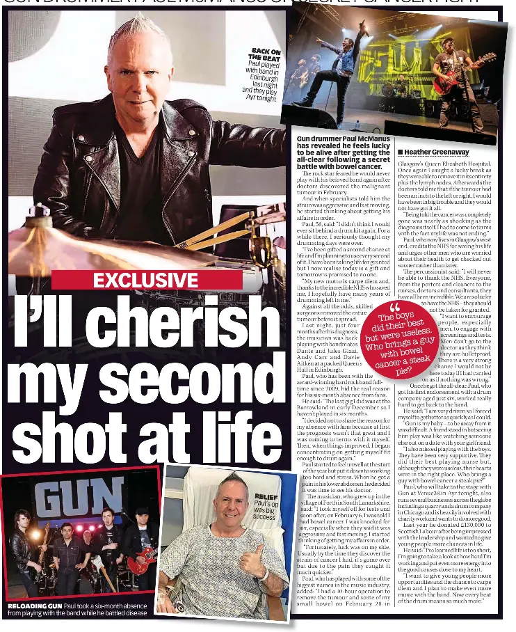 GUN DRUMMER PAUL McMANUS ON SECRET CANCER FIGHT PressReader