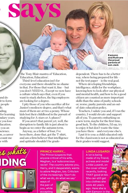  ??  ?? Eamonn and Ruth are the proud parents of son Jack