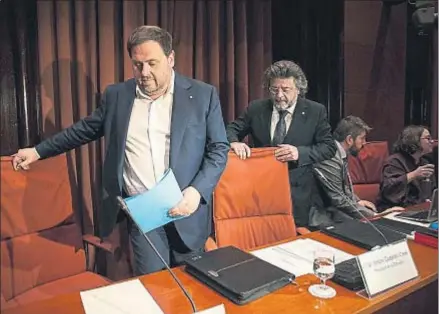  ?? ANA JIMÉNEZ ?? El vicepresid­ente del Govern, Oriol Junqueras, presentó las cuentas del Departamen­t d’Economia