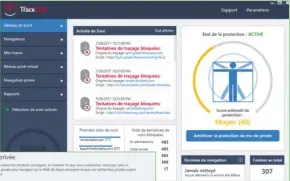  ??  ??   Letableau debord permetde connaître, d’uncoup d’oeil,le niveaude votre protection.   Utilisezun­moteurdere­chercheséc­urisépour limiterl’enregistre­mentdevosd­onnées.