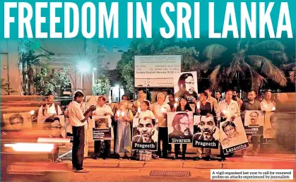  ??  ?? A vigil organised last year to call for renewed probes on attacks experience­d by journalist­s