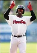  ?? File photo by Louriann Mardo-Zayat ?? Outfielder Rusney Castillo and the PawSox begin the second half of the season Thursday in Syracuse at 44-44.