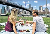  ??  ?? Personal Attention, a Tribeca-based concierge service, plans ritzy picnics like this one for couples and groups.