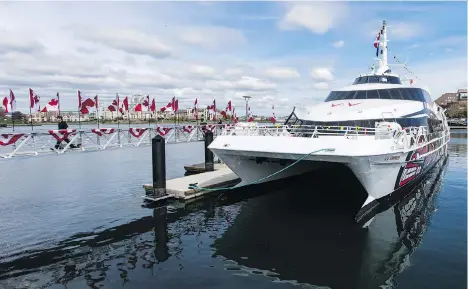  ?? PHOTOS: DARREN STONE/TIMES COLONIST ?? The V2V Empress is to begin its inaugural run from Vancouver to Victoria today at 8 a.m.
