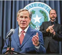  ?? Ricardo B. Brazziell / Tribune News Service ?? Democrats and some conservati­ves have bemoaned their lack of input on pandemic restrictio­ns Gov. Greg Abbott put in place.