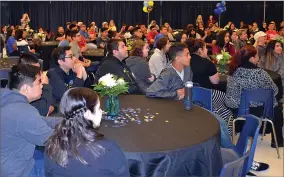  ?? RECORDER PHOTO BY MATTHEW SARR ?? College-bound Monache seniors were joined by proud parents and community to celebrate their commitment to higher education at the MHS College Signing Day Tuesday.