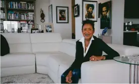  ?? Photograph: Marissa Leshnov/The Observer ?? ‘I’m bored by most people who call themselves activists’: Elaine Brown at home in Oakland. Behind her, portraits of (from left) Bobby Seale, John Huggins and Huey Newton.