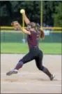  ?? SARAH PIETROWSKI - FOR DIGITAL FIRST MEDIA ?? Brandywine Heights pitcher Jess Davidheise­r delivers to the plate during the county final against Exeter on May 18.