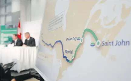  ?? GAVIN YOUNG ?? In hearings being held across the country, TransCanad­a executives are making a case for the $15.7-billion Energy East Pipeline project. In the three years since the project was announced, the company says, more than 700 route changes have been made to...