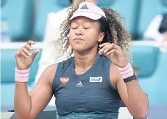  ?? AFP ?? Naomi Osaka reacts during her match against Hsieh Su-wei.