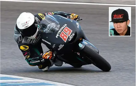  ?? — Pic courtesy of Petronas sprinta Racing ?? Ride on: Khairul Idham Pawi (inset) will be competing in the Moto3.