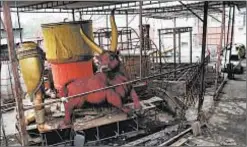  ?? AP ?? Carnival parade floats remain unfinished Sept. 21 in Rio de Janeiro.