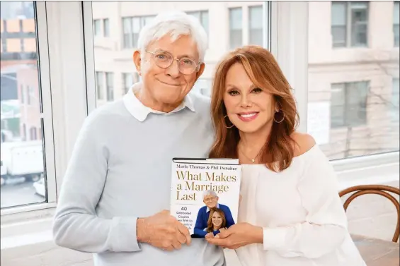  ?? PHOTO BY HARPERCOLL­INS ?? Phil Donahue and Marlo Thomas interviewe­d other famous married couples for the new book “What Makes A Marriage Last.”