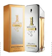  ??  ?? One Million Lucky by Paco Rabanne Fragancia masculina amaderada que produce una sensación de frescura espontanei­dad y sensualida­d en todo momento.