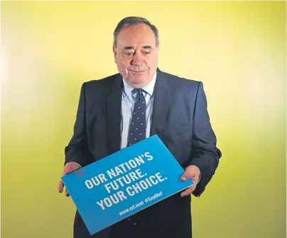  ??  ?? ‘NO CONTACT’: Salmond resigned from the SNP following allegation­s of sexual misconduct while first minister