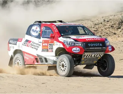  ?? Picture: EPA ?? NEW CHALLENGE. Former Spanish Formula One driver Fernando Alonso takes his Toyota Gazoo Racing car through the first stage of the Dakar Rally from Jeddah to Al Wajh in Saudi Arabia yesterday.