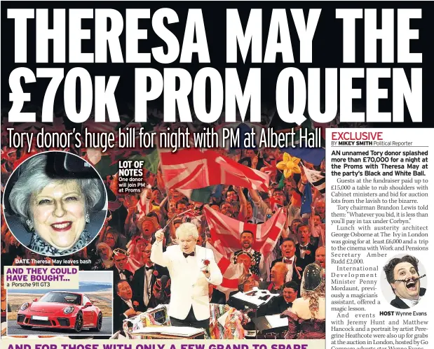  ??  ?? DATE LOT OF NOTES One donor will join PM at Proms HOST