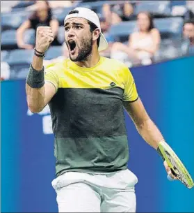  ?? FOTO: AP ?? Matteo Berrettini, 23 años, enseñando su calidad en Flushing Meadows