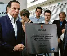  ?? Prefeitura de São Paulo/Divulgação ?? Doria em inauguraçã­o de unidade municipal de saúde