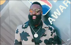  ?? RICHARD SHOTWELL/INVISION/AP PHOTO ?? James Harden of the Houston Rockets arrives at the NBA Awards on Monday at Santa Monica, Calif.