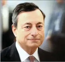  ?? PICTURE: AP ?? EU ECONOMY: ECB president Mario Draghi hints at reductions in stimulus measures.