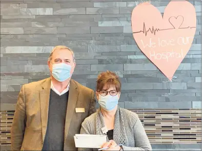  ?? Contribute­d photo ?? John Richards, owner of FirstLight HomeCare of Western CT and Susan Kania, director of Donor Relations & Stewardshi­p at Danbury Hospital.
