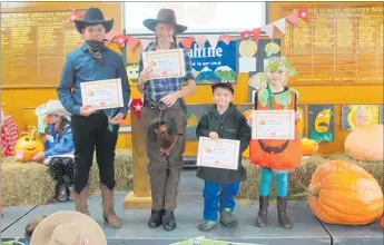  ??  ?? BEST Dressed Costume Kids from left: Senior School — Samuel Fleming and Charlise Gundry, Junior School — Kyan Quigan and Amanda Passey.