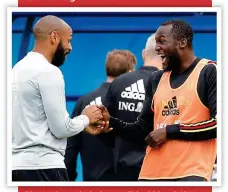  ?? REUTERS ?? You got me: Lukaku can’t hold back the laughter as the pair shake hands