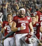  ?? JEFF GROSS / GETTY IMAGES ?? Oklahoma QB Baker Mayfield’s competitiv­e fire and attitude have led some to question his character, but his productivi­ty gets him a high first-round grade in the NFL draft.