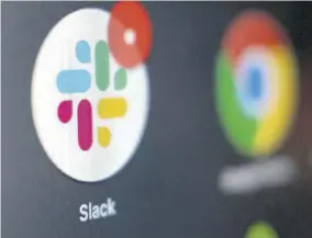  ?? (Photo: AP) ?? This file photo shows the Slack app icon being displayed on a computer screen in Tokyo.