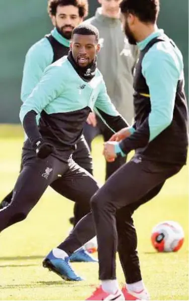  ?? Courtesy: Liverpool FC website ?? Liverpool players attend a training session on Friday, ahead of their match against Bournemout­h.