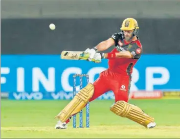  ?? SPORTZPICS/IPL ?? Glenn Maxwell top-scored with 56 for RCB and also took two wickets against Mumbai Indians in Dubai on Sunday.