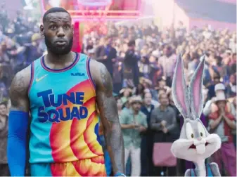  ?? Warner Bros. Pictures ?? Lebron James and Bugs Bunny hit the court in “Space Jam: A New Legacy,” part of this summer’s Dollar Bank Cinema in the Park series.