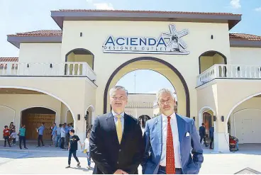  ??  ?? Outlet overlords: Cathay Land president Jeffrey Ng and Freeport Retail UK director and founder Chris Milliken are the forces behind Acienda Designer Outlet (ADO), the country’s first true internatio­nal outlet mall.