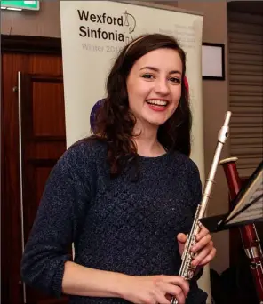  ??  ?? Hannah Cleary of Wexford Sinfonia, performing at the event.