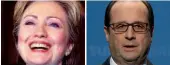  ??  ?? A French geneologis­t says Hillary Clinton and Francois Hollande share royal blood from 14th century kings.