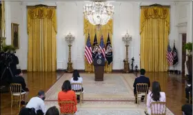  ?? EVAN VUCCI — THE ASSOCIATED PRESS ?? President Joe Biden speaks during a news conference in the East Room of the White House, Thursday, March 25, in Washington.