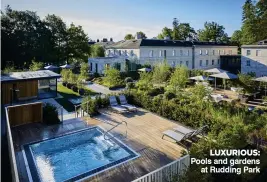  ??  ?? LUXURIOUS: Pools and gardens at Rudding Park