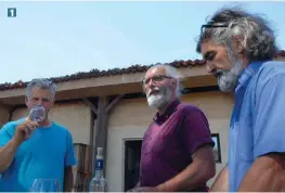  ??  ?? 1. Les frères vignerons Alexis et Cyrille Perzinsky et leur beau-frère Richard Auther, oenologue.
2. La tombe de Paul Ricard sur l'île des Embiez, repaire des « Trois Mousquemer­s » (Philippe Tailliez, Frédéric Dumas, Jacques-Yves Cousteau).
3. L’une...