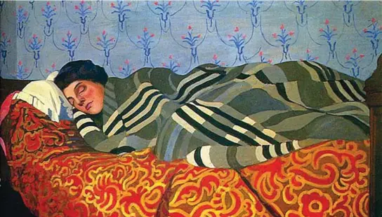  ??  ?? Félix Vallotton (Losanna, Svizzera, 1865 - Parigi, 1925), Femme couchée, dormant
(1899, olio su carta, particolar­e), collezione privata