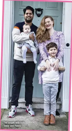  ?? ?? The couple with kids Teddy and Posey