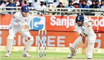  ?? PIC/PTI ?? Indian captain Virat Kohli in action during the 1st day of the 2nd Test cricket match against England in Visakhapat­nam on Thursday