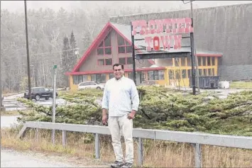  ?? Provided photo ?? Local businessma­n Muhammed Ahmad is renovating the iconic A-frame at the entrance to Frontier Town in the Adirondack­s.