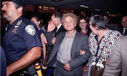  ??  ?? Yuri Orlov arriving at JFK airport, New York, after his expulsion from the Soviet Union in 1986. Photograph: Allan Tannenbaum/Getty Images