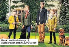  ??  ?? Regatta will sell a range of outdoor gear at the Lowry Outlet